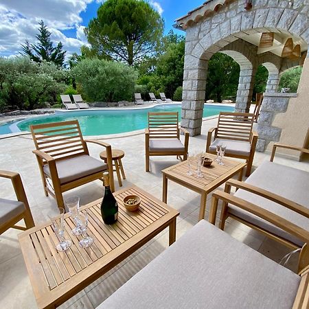 Maison Pour 12P, Piscine A Debordement Chauffee D'Avril A Octobre Inclus Ruoms Ngoại thất bức ảnh