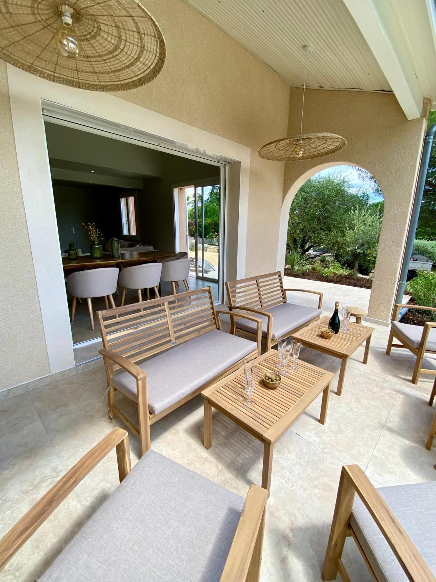 Maison Pour 12P, Piscine A Debordement Chauffee D'Avril A Octobre Inclus Ruoms Ngoại thất bức ảnh