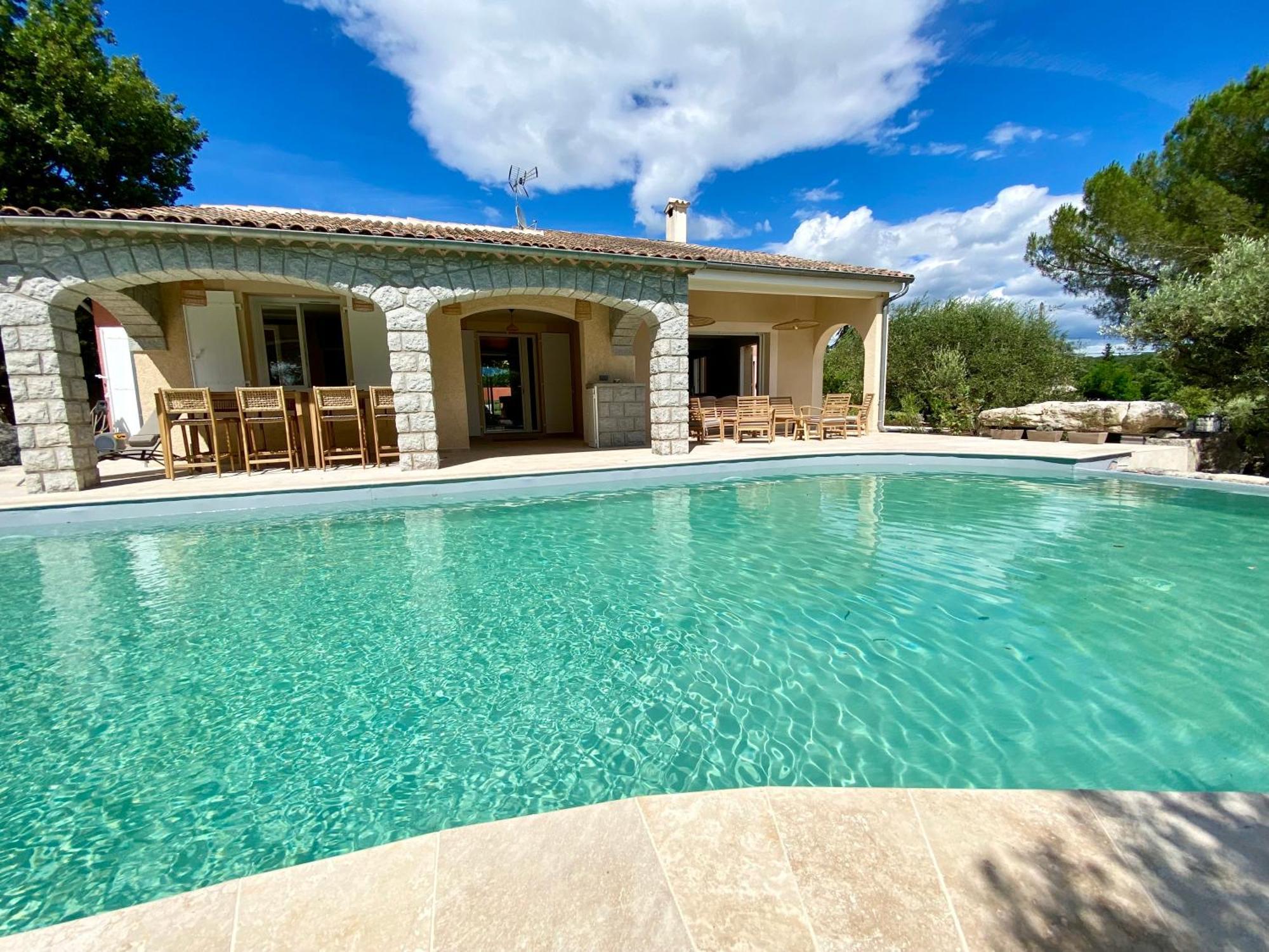 Maison Pour 12P, Piscine A Debordement Chauffee D'Avril A Octobre Inclus Ruoms Ngoại thất bức ảnh